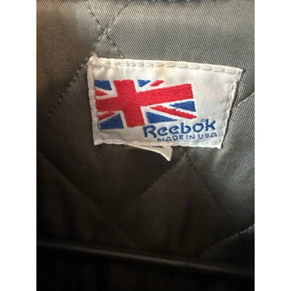 VTG MADE IN USA MEN'S XL 80’s Reebok Sports JACKET TENNIS OPEN Letterman Leather - Picture 3 of 7